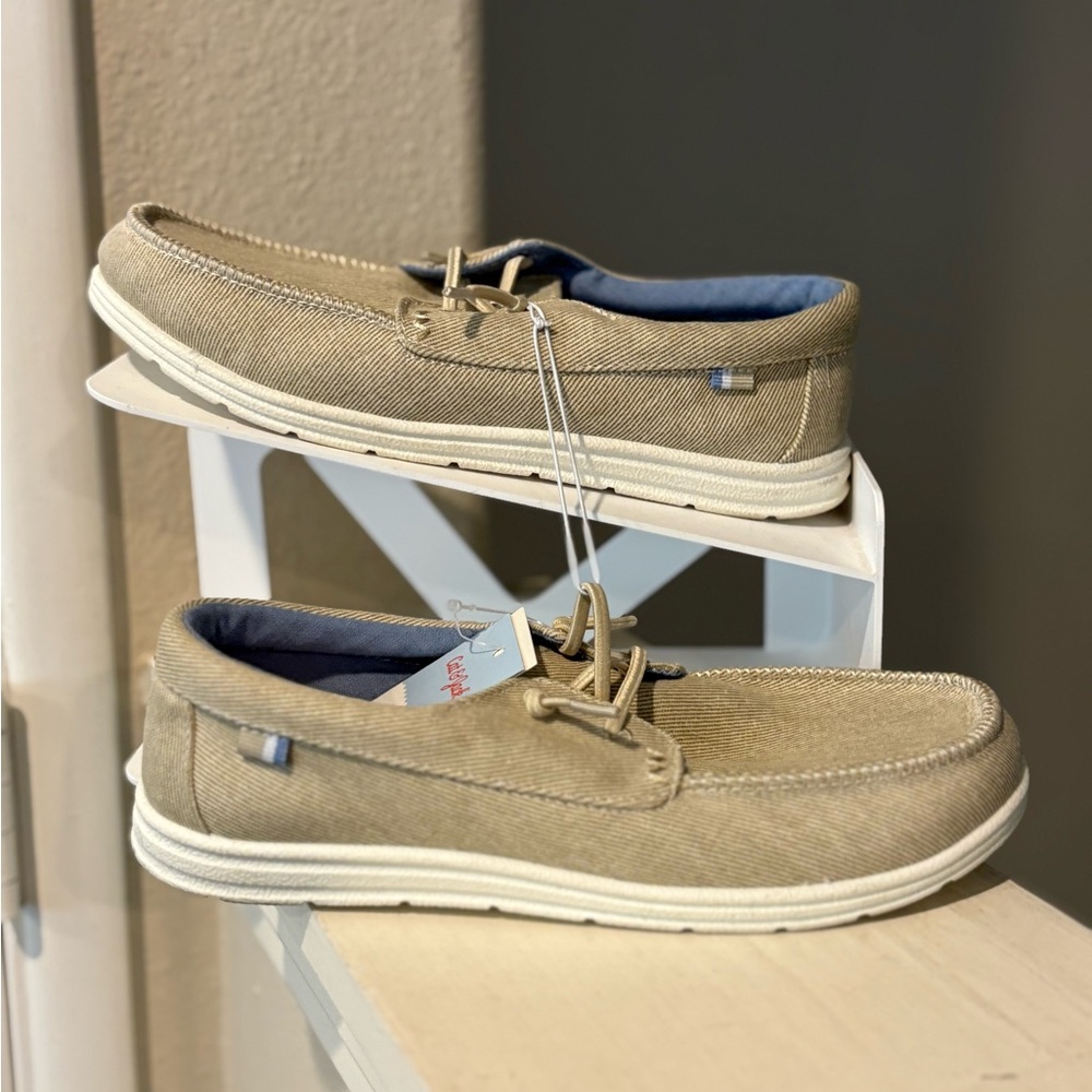 Cat & Jack Beige Briar Pull-On Sneaker Loafer Youth Boys Size 5 Preppy Summer